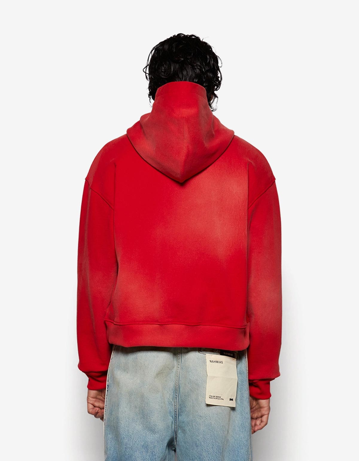 Nahmias Red Sunfade Boxy Zip-Up Hoodie Y16-H12-622