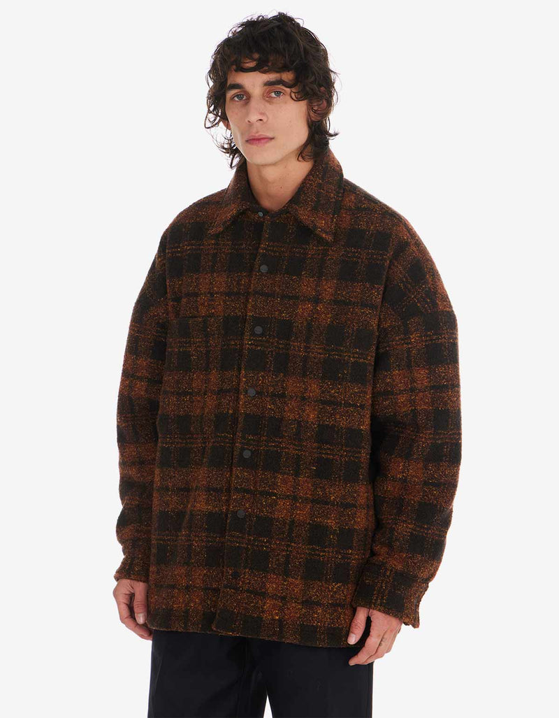 Nahmias Brown Plaid Padded Shirt