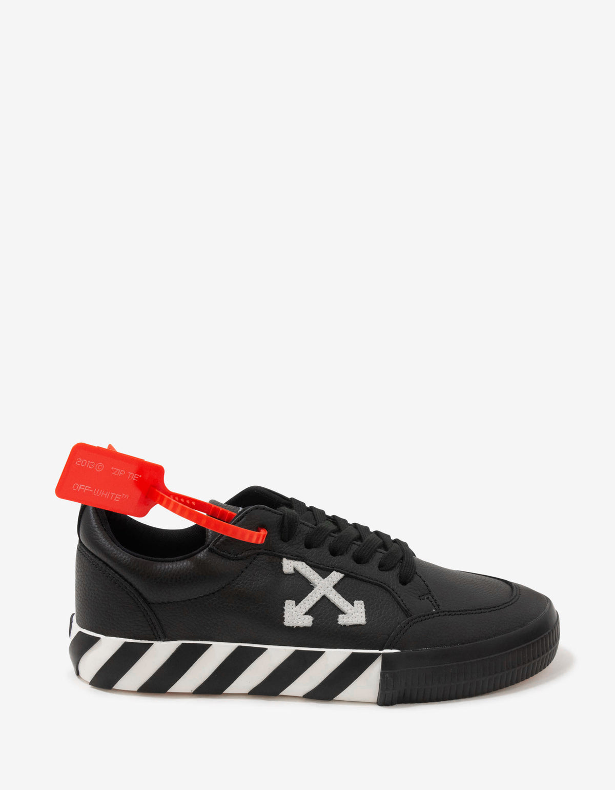 Off-White Black Leather Low Vulcanized Trainers