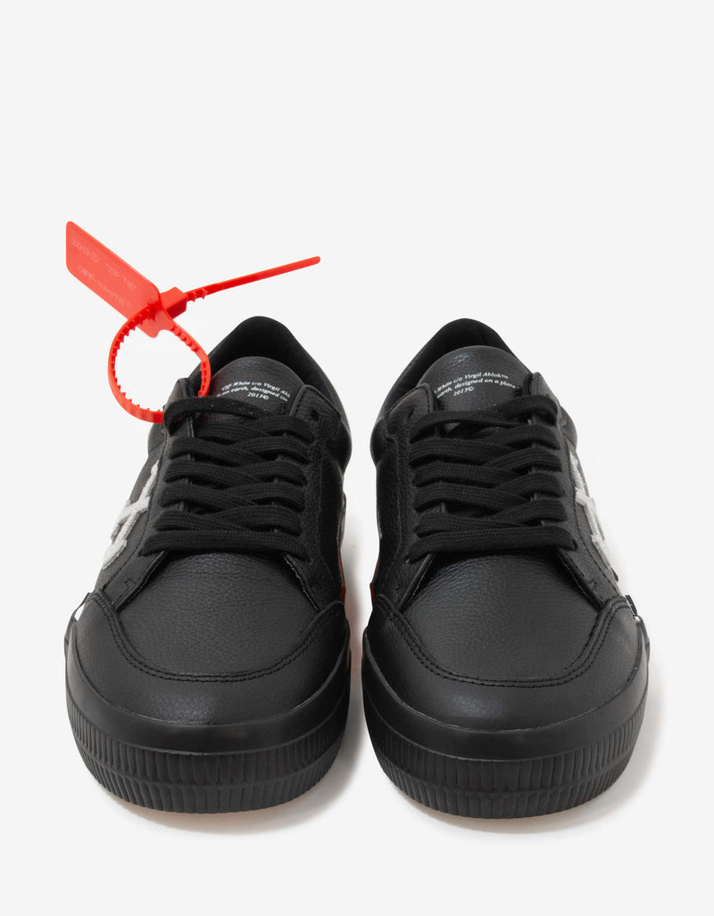 Off-White Black Leather Low Vulcanized Trainers