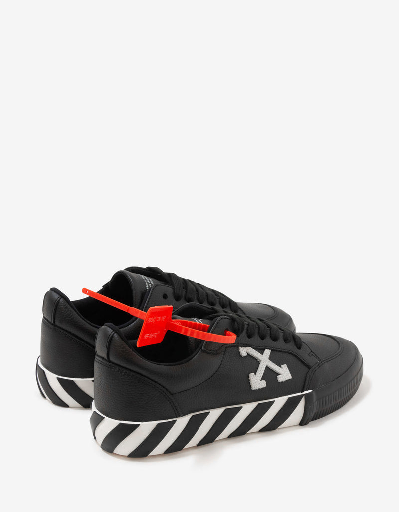 Off-White Black Leather Low Vulcanized Trainers