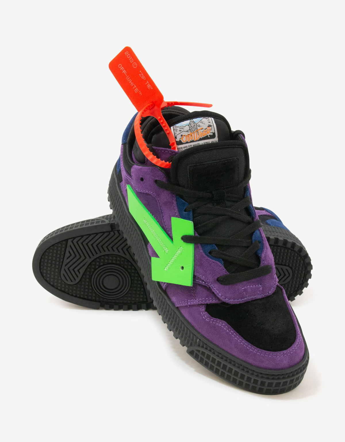 Off-White Violet & Green Off-Court Low Trainers