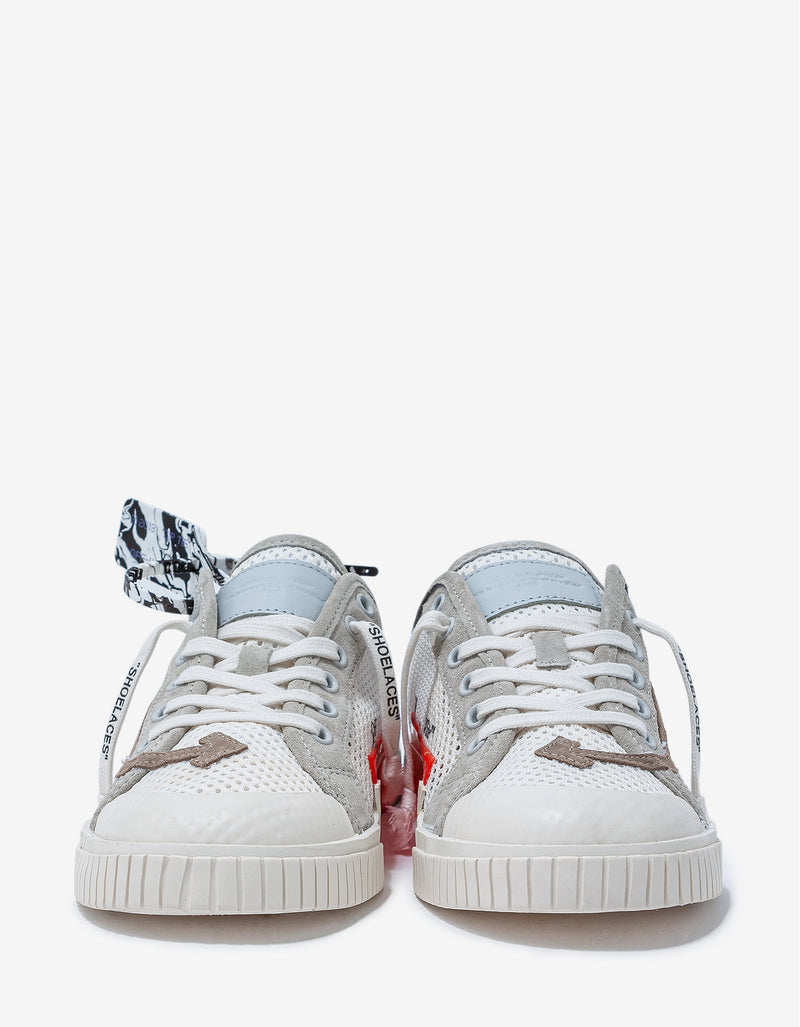 Off-White White & Beige Meshnet Low Vulcanized Trainers