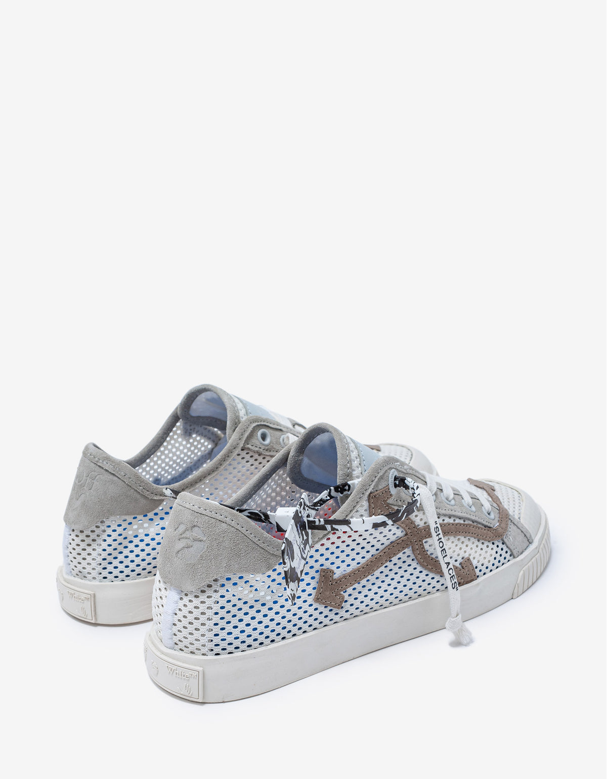 Off-White White & Beige Meshnet Low Vulcanized Trainers