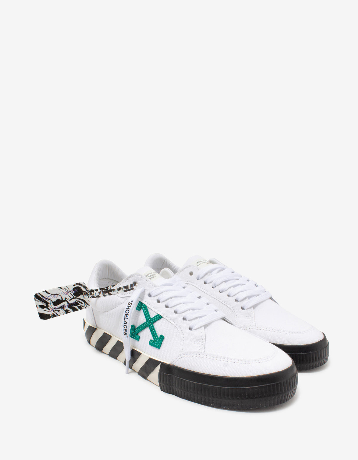 Off-White White & Green Low Vulcanized Trainers