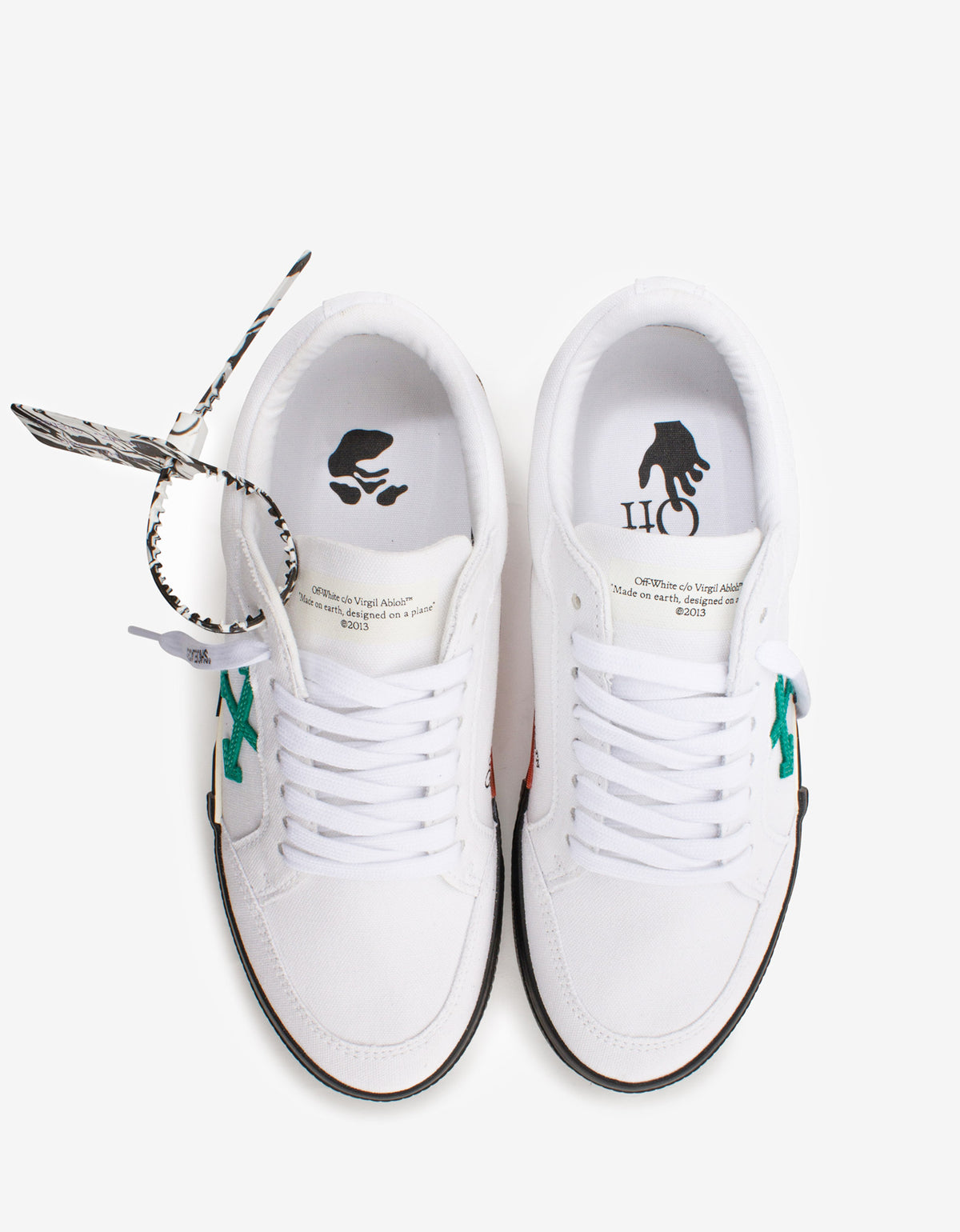 Off-White White & Green Low Vulcanized Trainers