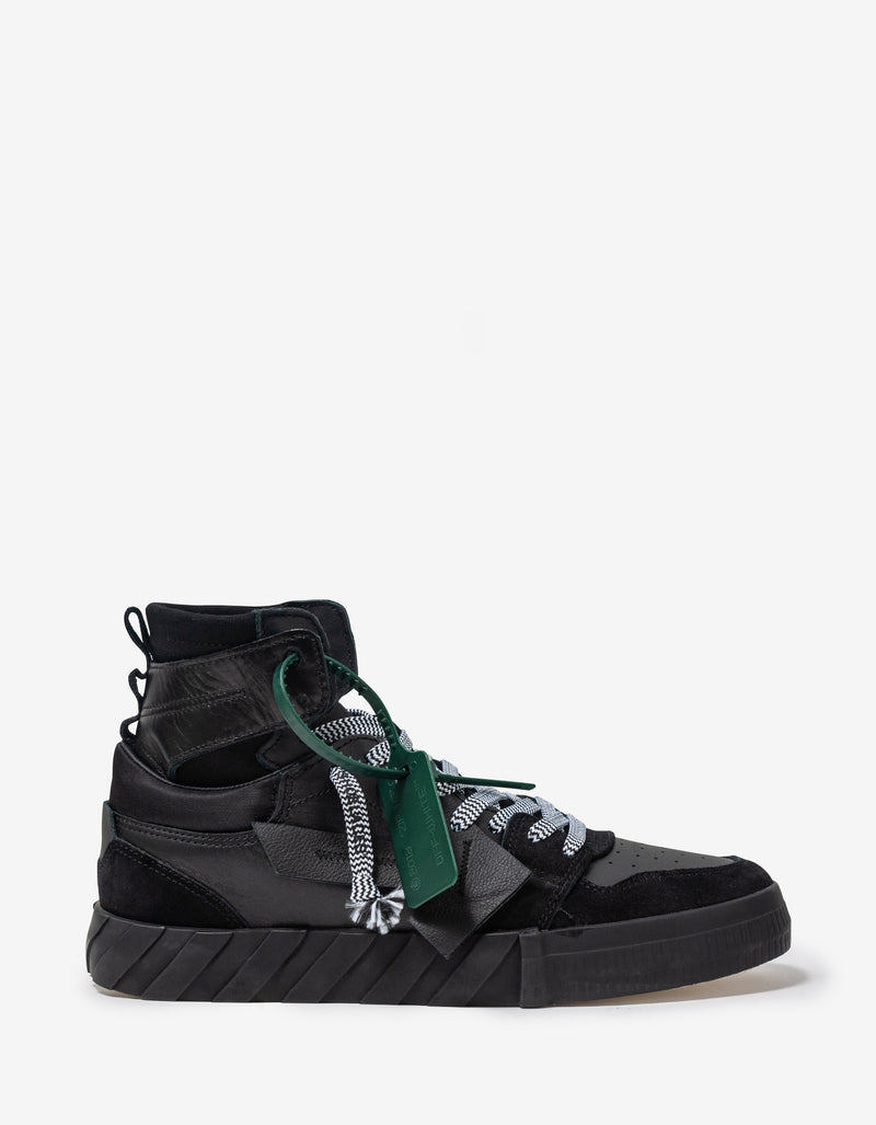 Off-White Black High Top Vulcanized Leather Trainers