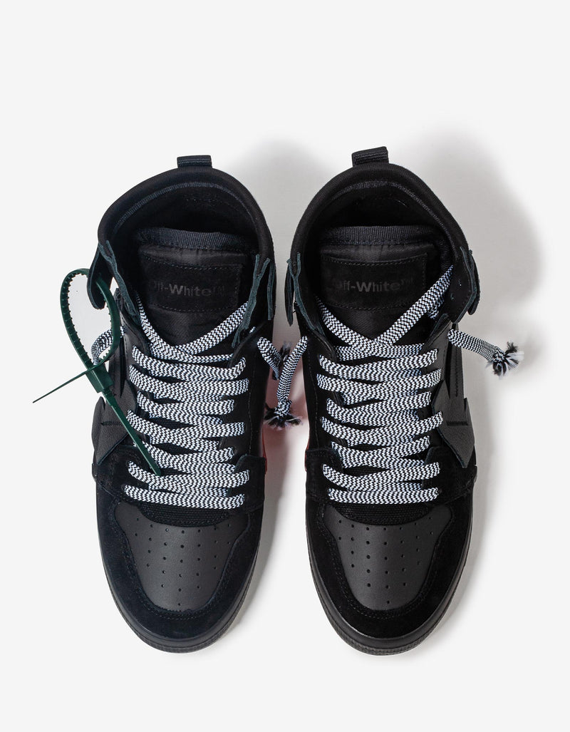 Off-White Black High Top Vulcanized Leather Trainers