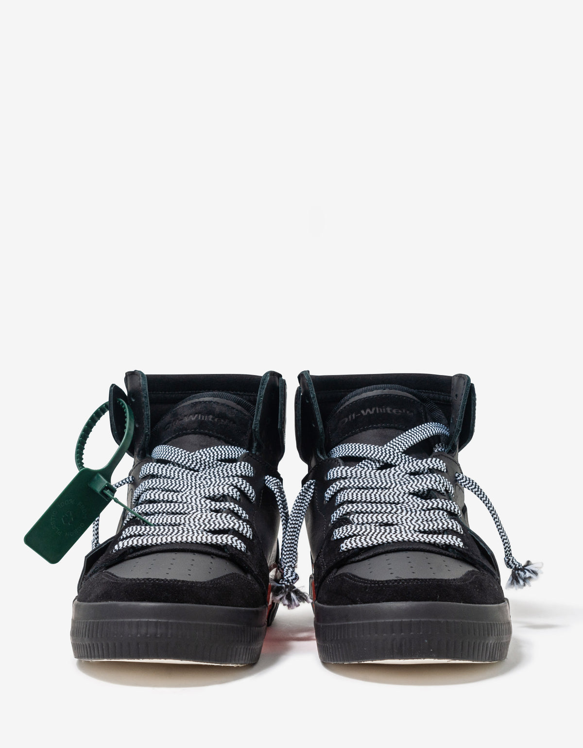 Off-White Black High Top Vulcanized Leather Trainers