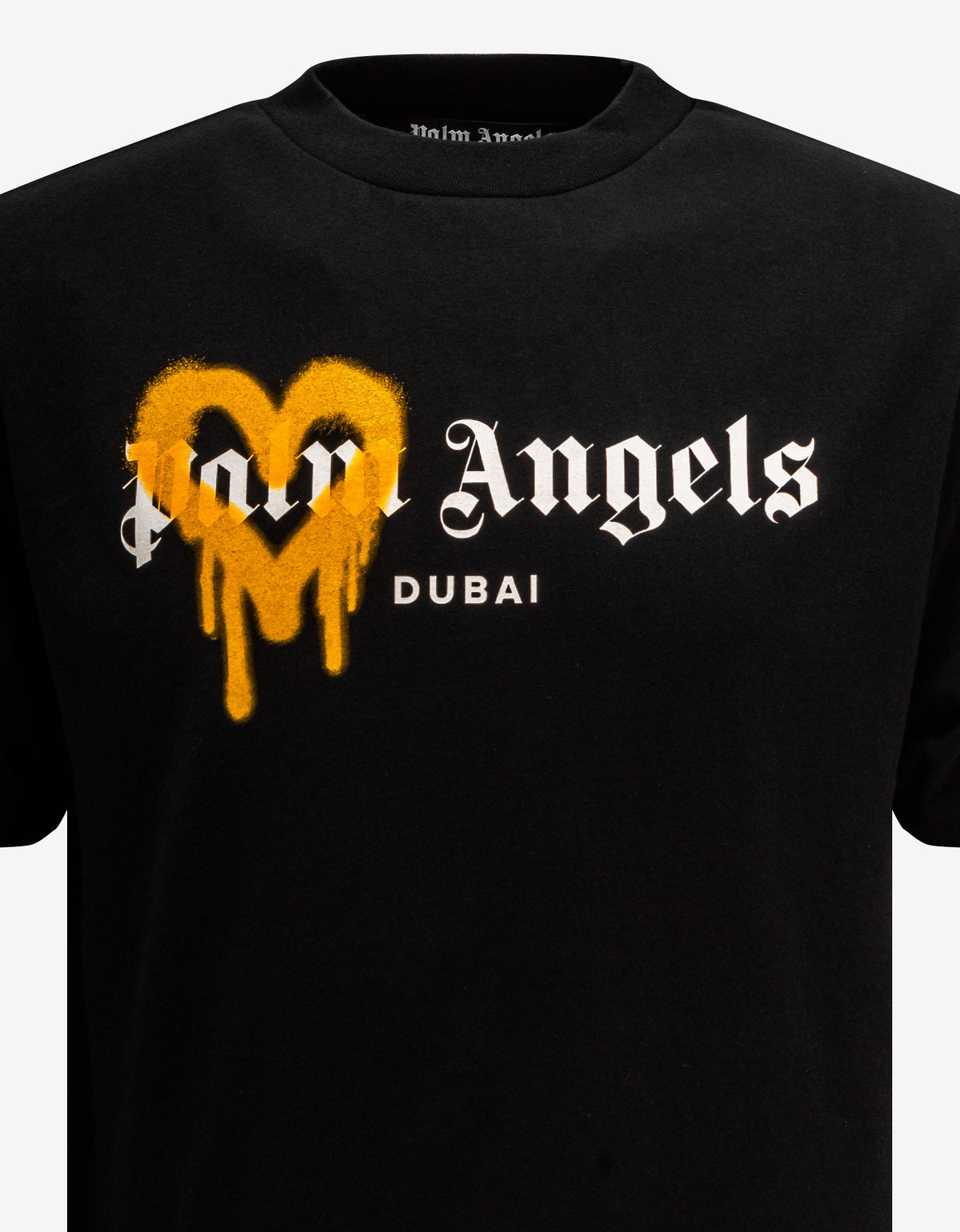 Palm Angels Black Dubai Heart Sprayed Logo T-Shirt