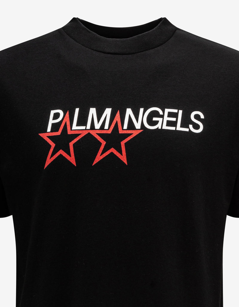 Palm Angels Black Racing Star Print T-Shirt