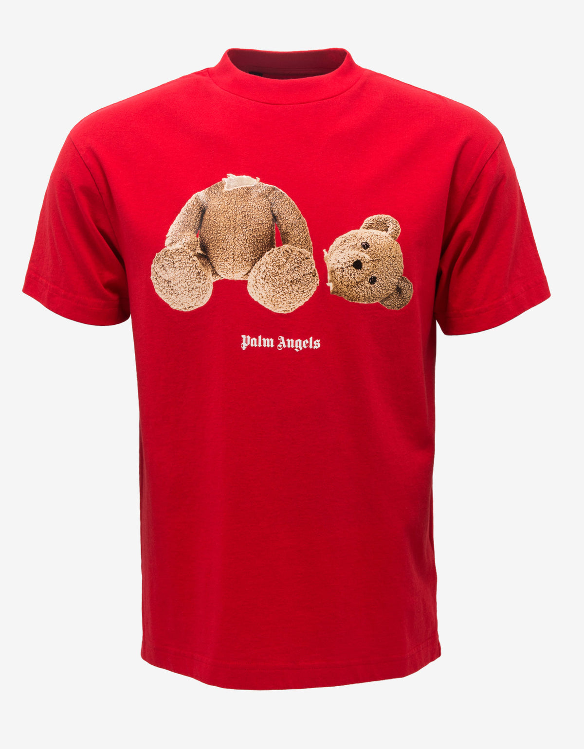 Palm Angels Red Bear Print T-Shirt