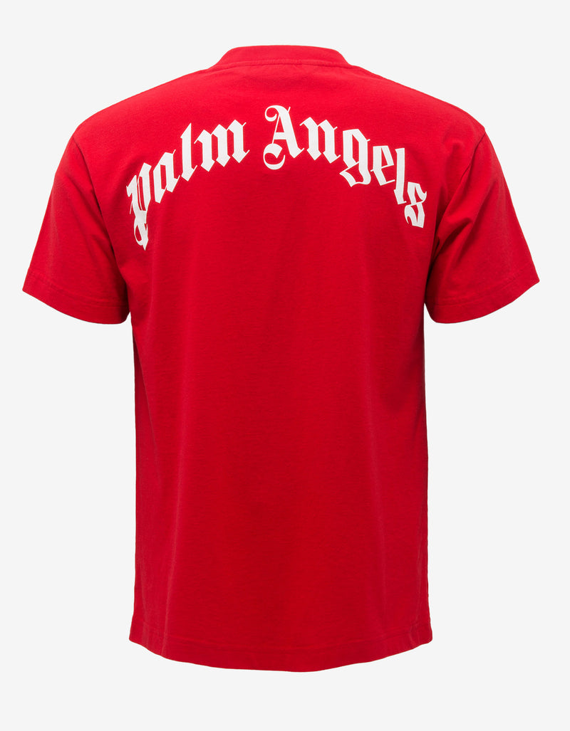 Palm Angels Red Bear Print T-Shirt