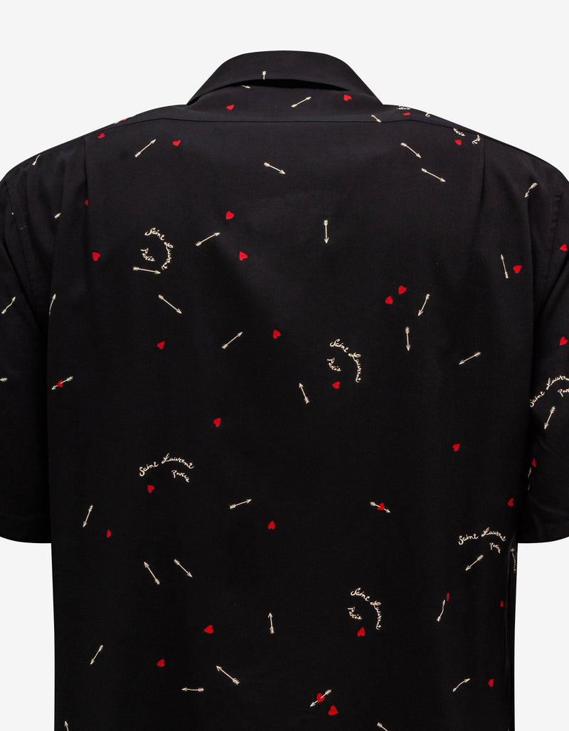 Saint Laurent Black Cupid Print Shirt