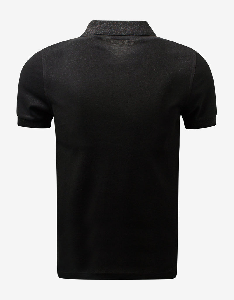 Saint Laurent Black Pique Polo T-Shirt