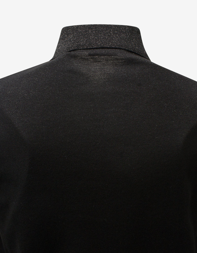 Saint Laurent Black Pique Polo T-Shirt