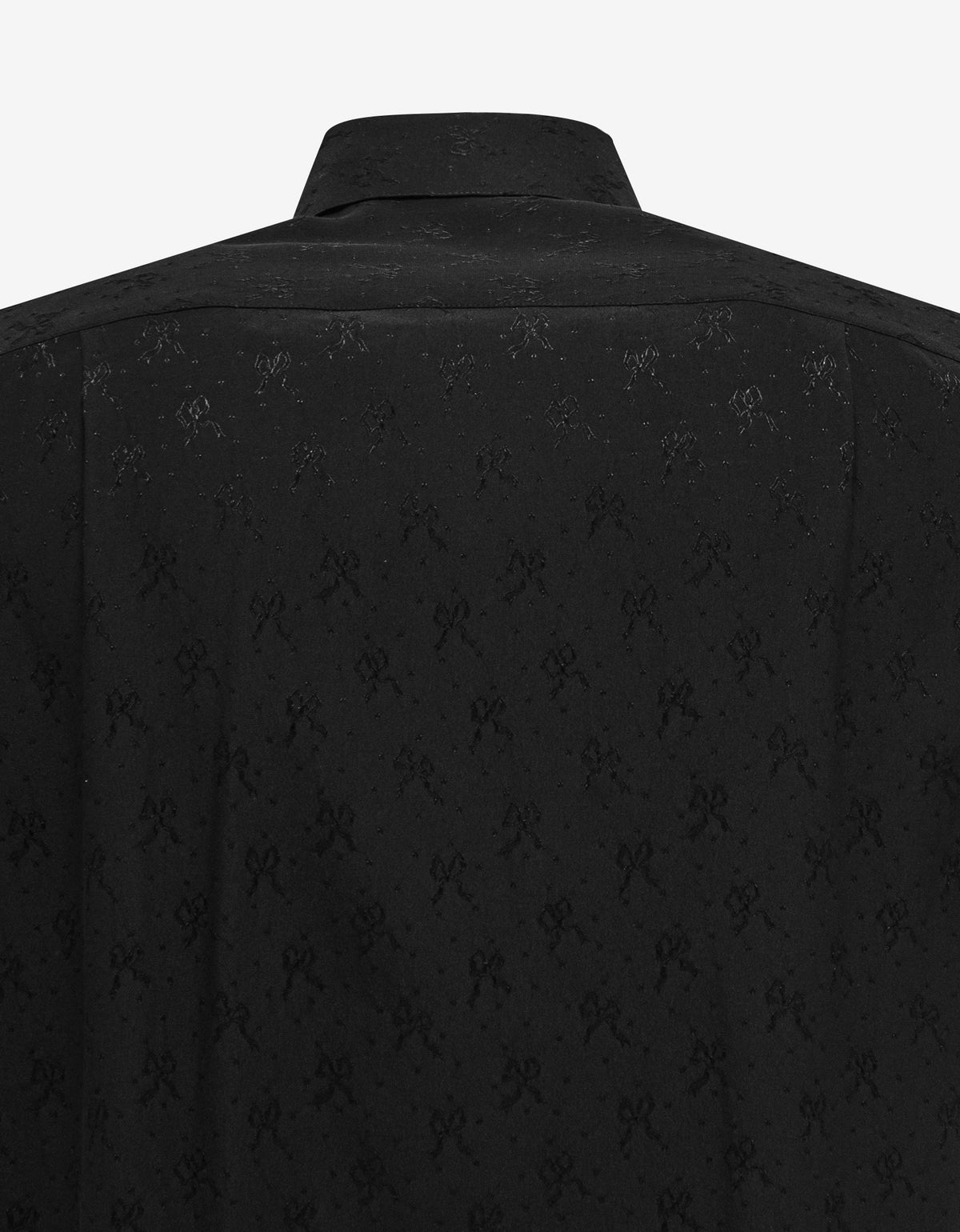 Saint Laurent Black Ribbon Motif Silk Shirt