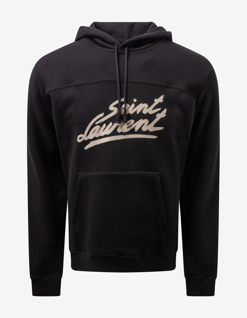 Saint Laurent Black Saint Laurent 50s Logo Hoodie