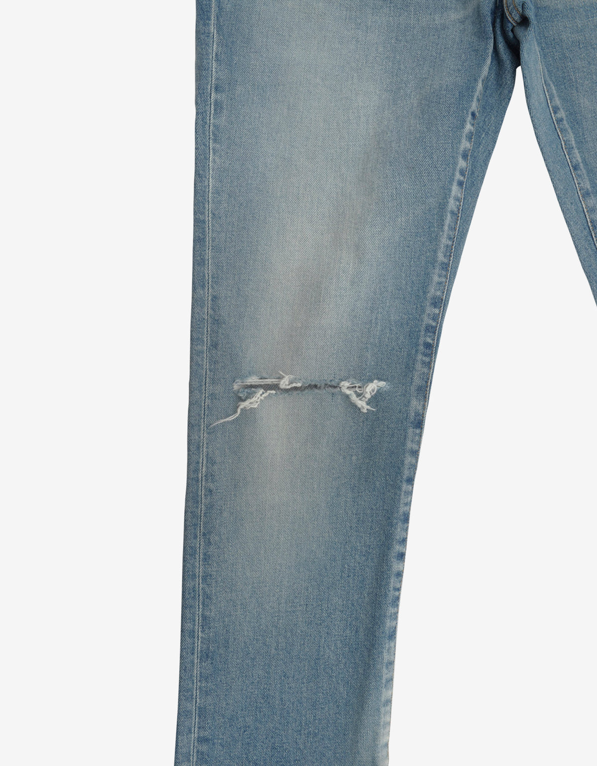 Saint Laurent Blue Destroyed Knee Skinny Jeans