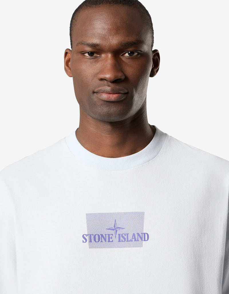 Stone Island Blue Grid Print T-Shirt K1S152100016 V0041