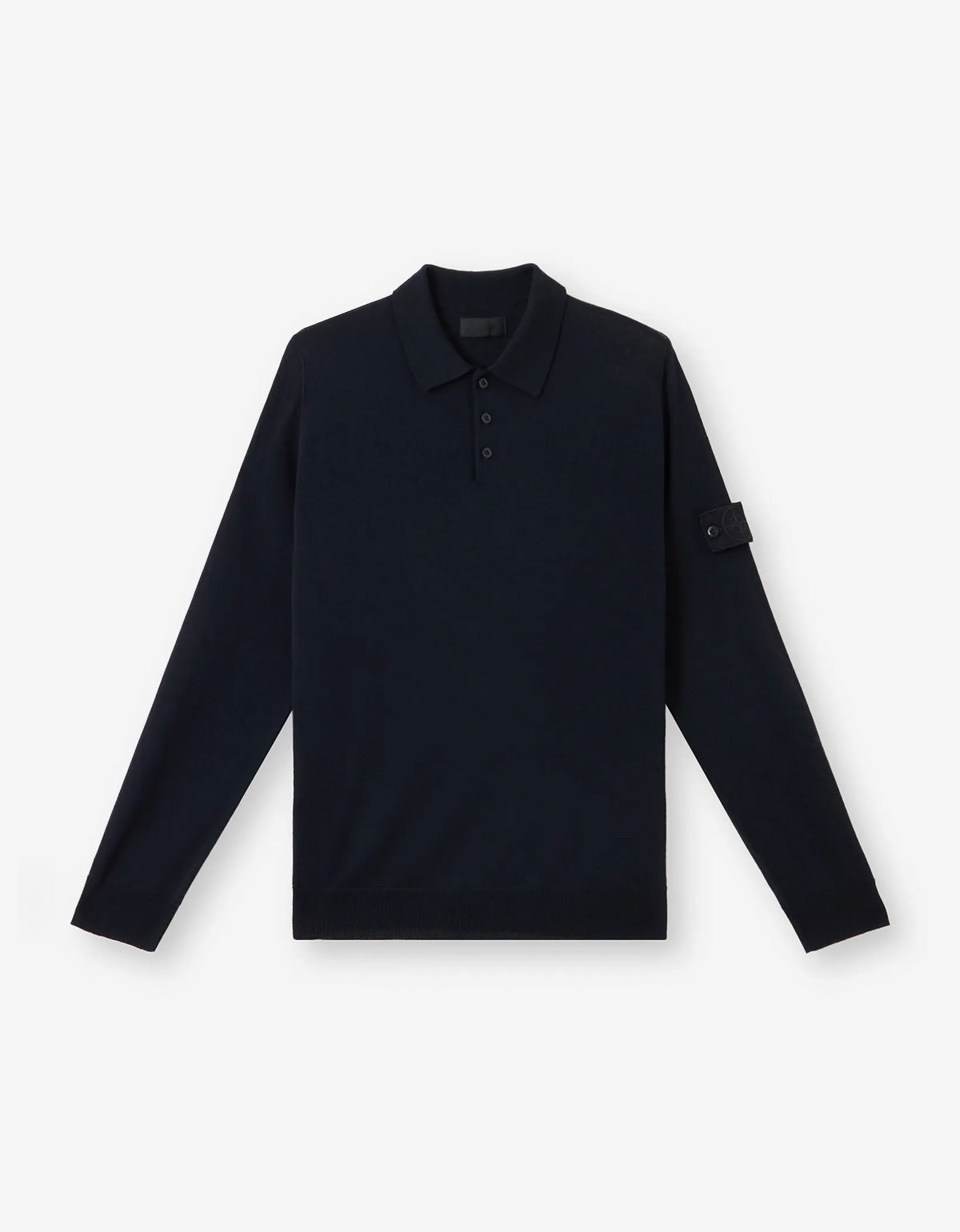 Stone Island Ghost Blue Wool LS Polo Shirt K1S155100071S00FCV0020