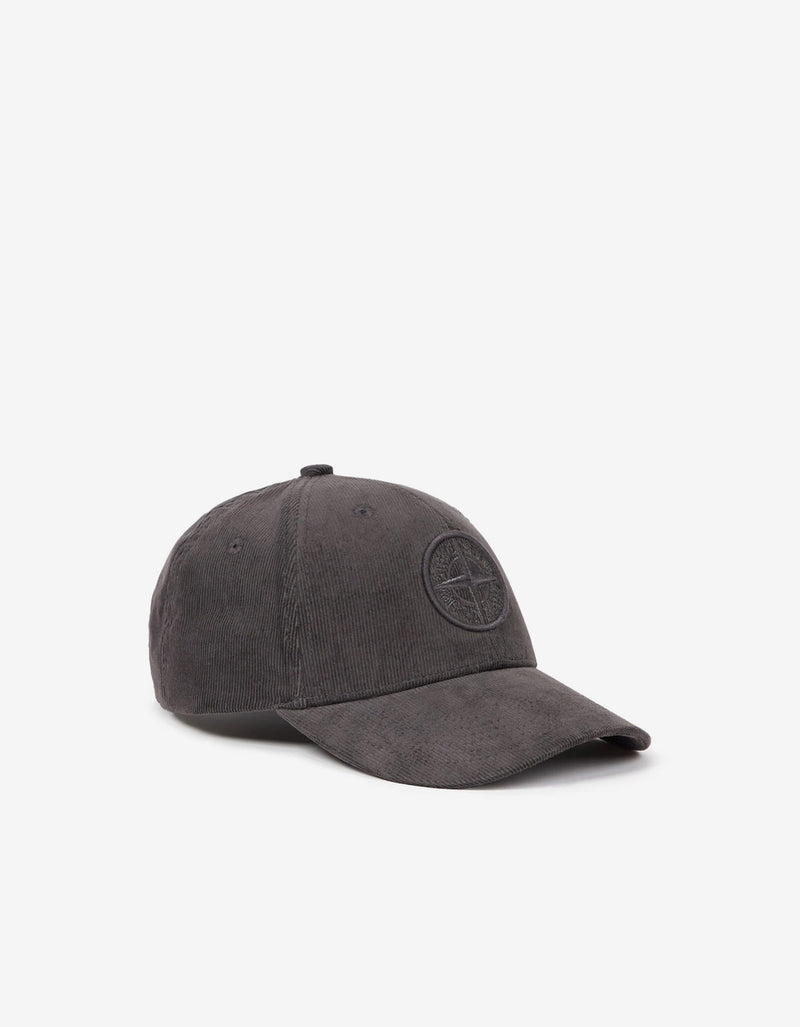 Stone Island Grey Corduroy Logo Cap K1S159100996 V0065