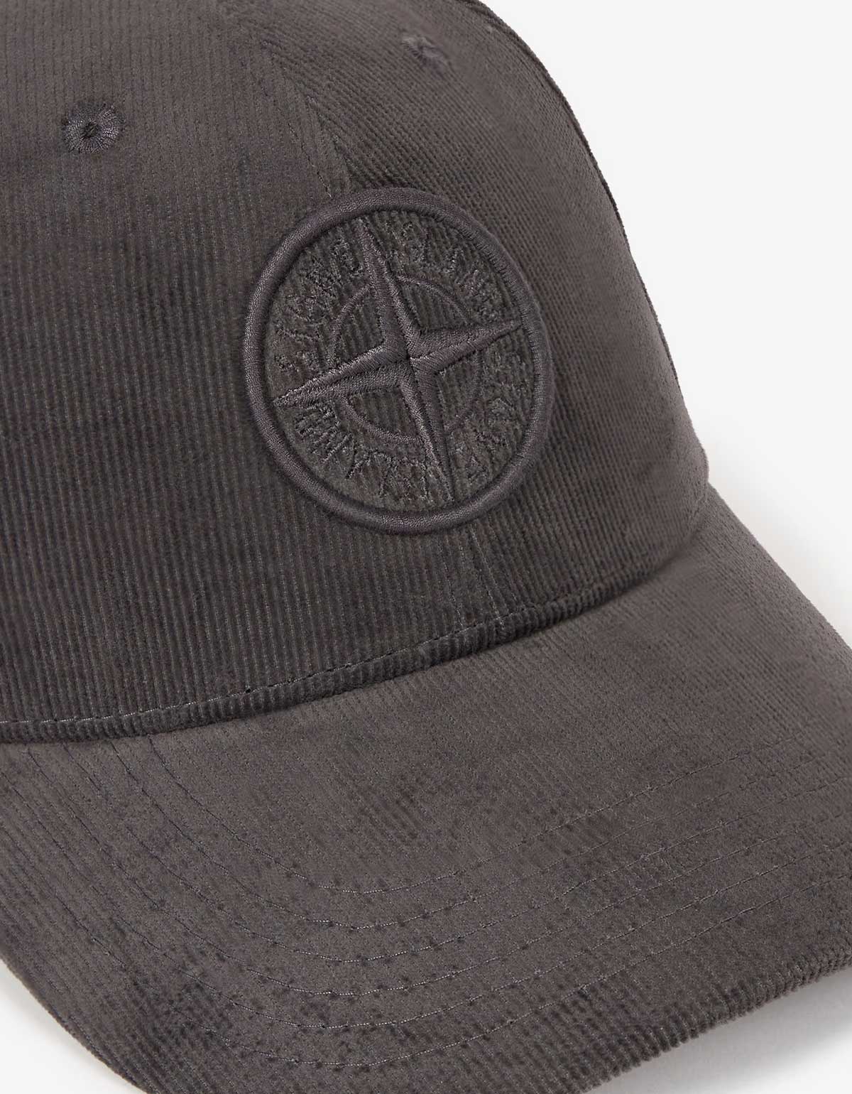 Stone Island Grey Corduroy Logo Cap K1S159100996 V0065