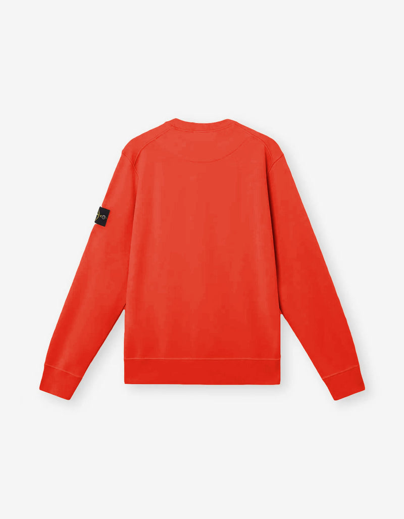 Stone Island Orange Compass Logo Sweatshirt