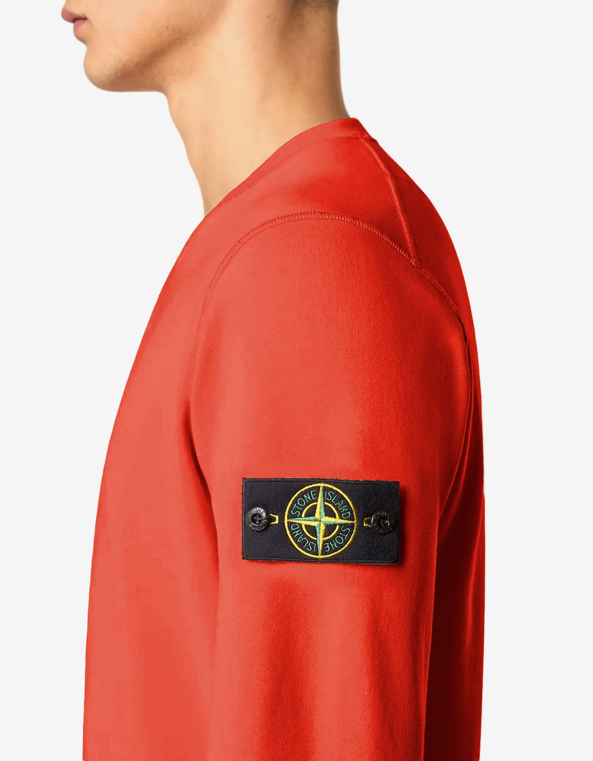 Stone Island Orange Compass Logo Sweatshirt