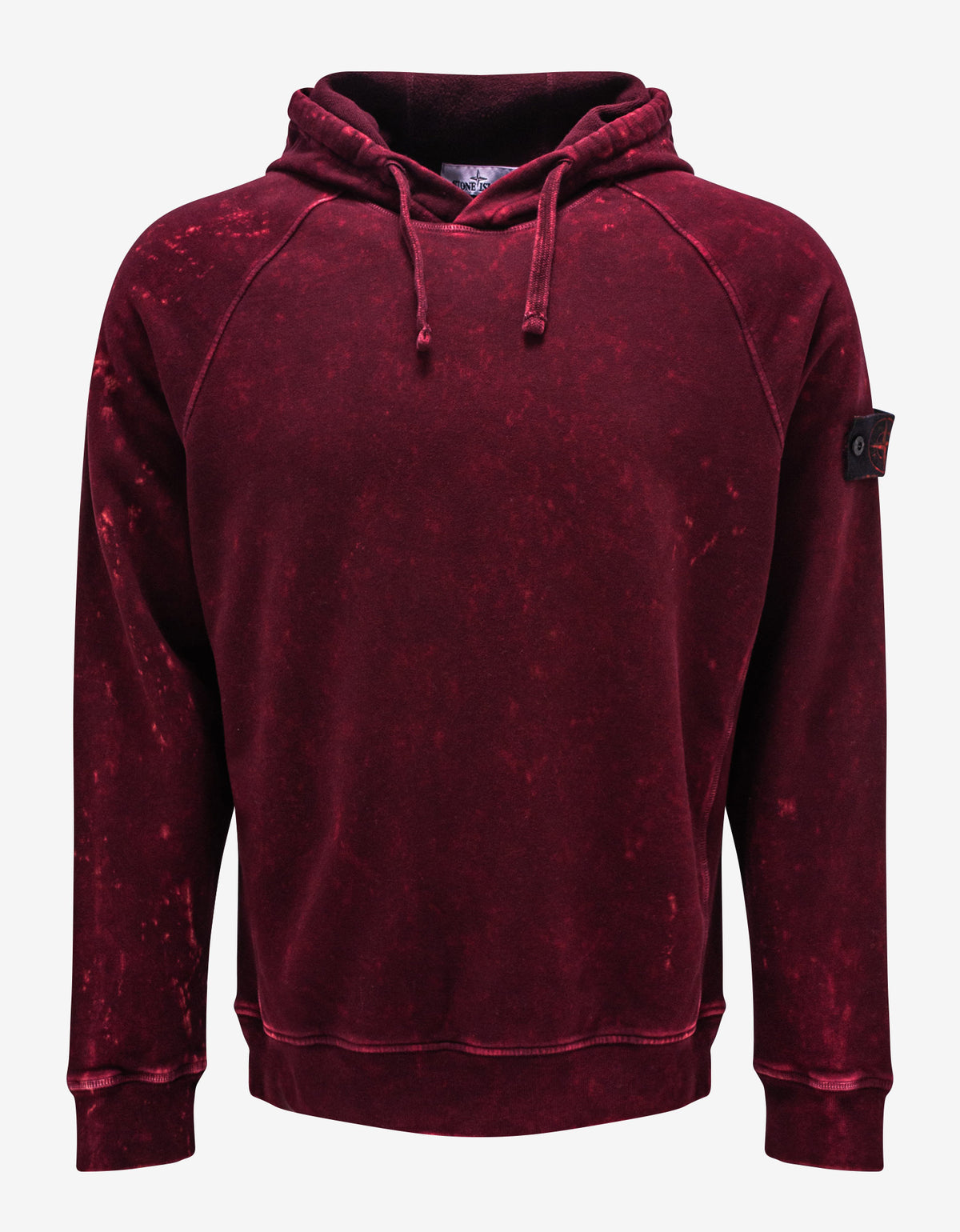 Stone Island Burgundy Off-Dye Compass Badge Hoodie