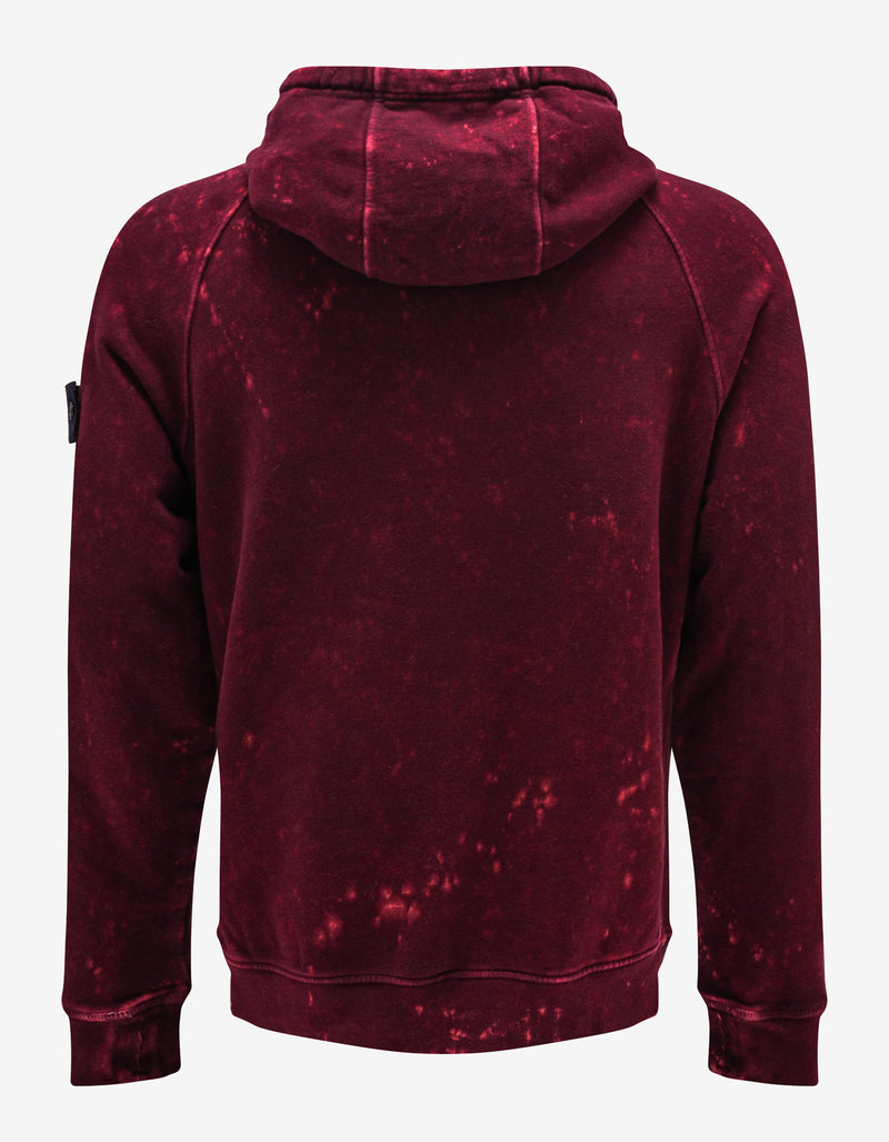 Stone Island Burgundy Off-Dye Compass Badge Hoodie