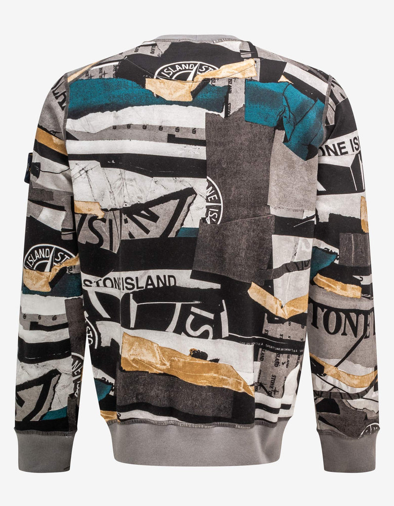 Stone Island Mixed Media Print Sweatshirt