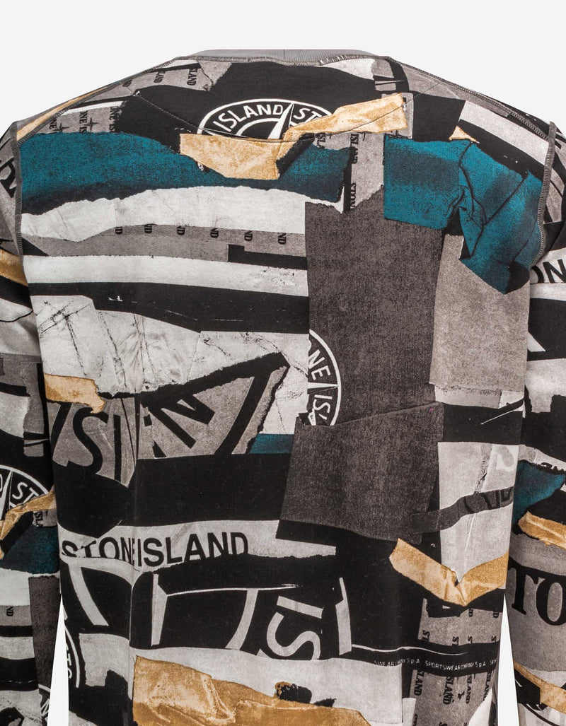 Stone Island Mixed Media Print Sweatshirt