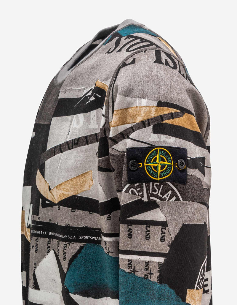 Stone Island Mixed Media Print Sweatshirt