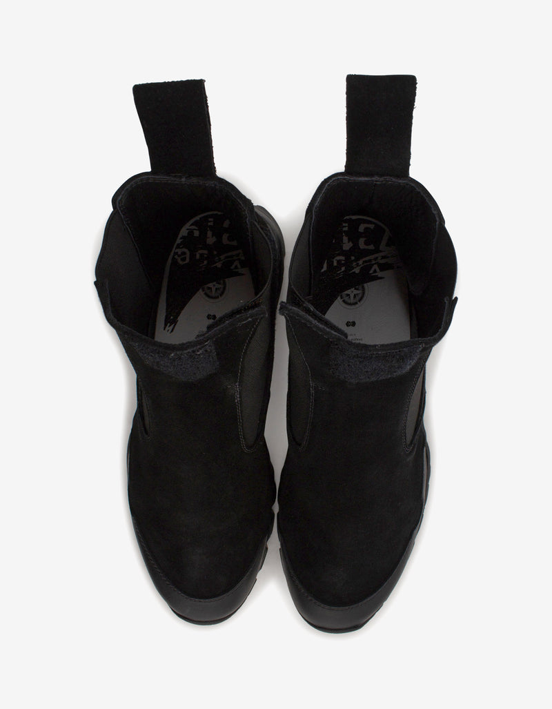 Stone Island Shadow Project Black Suede & Leather Chelsea Boots