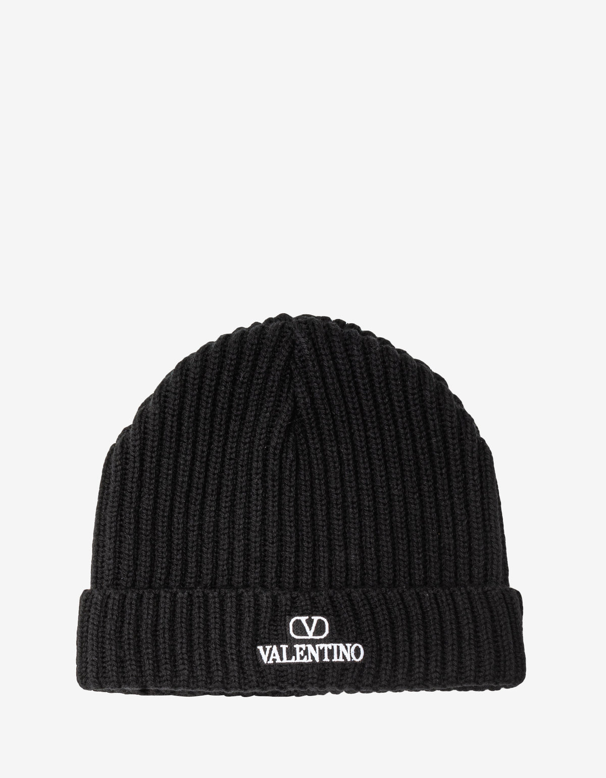 Valentino Garavani Black VLogo Beanie Hat