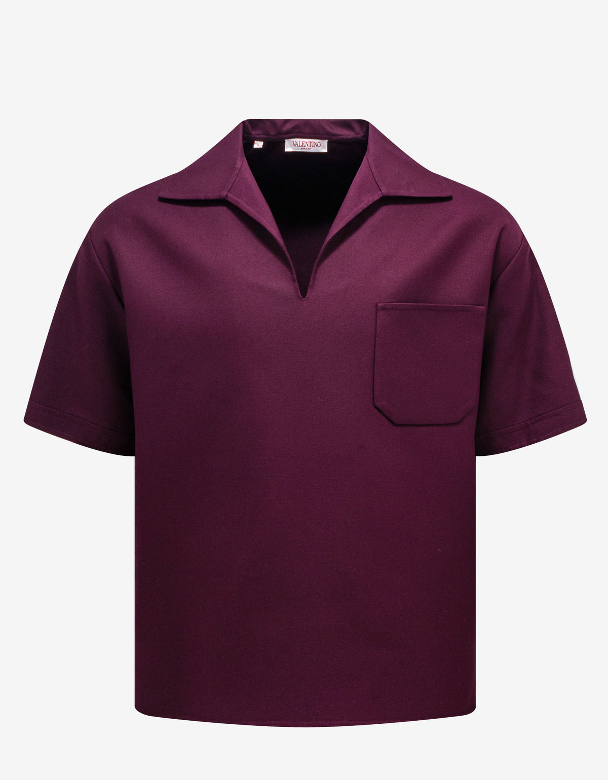 Valentino Garavani Maroon Double Cotton Polo T-Shirt