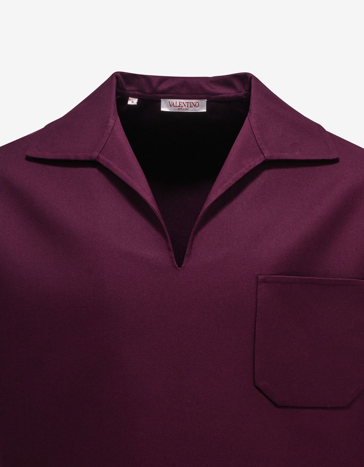 Valentino Garavani Maroon Double Cotton Polo T-Shirt