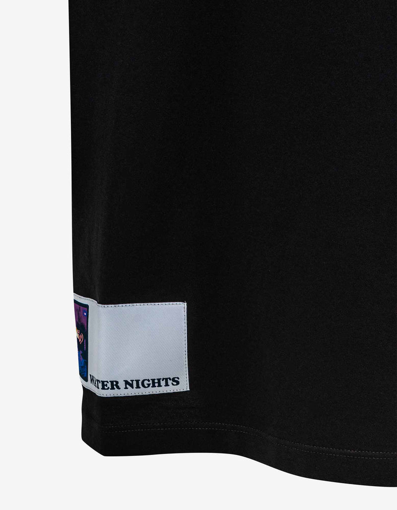 Valentino Garavani Black T-Shirt with Vaporwave Patches