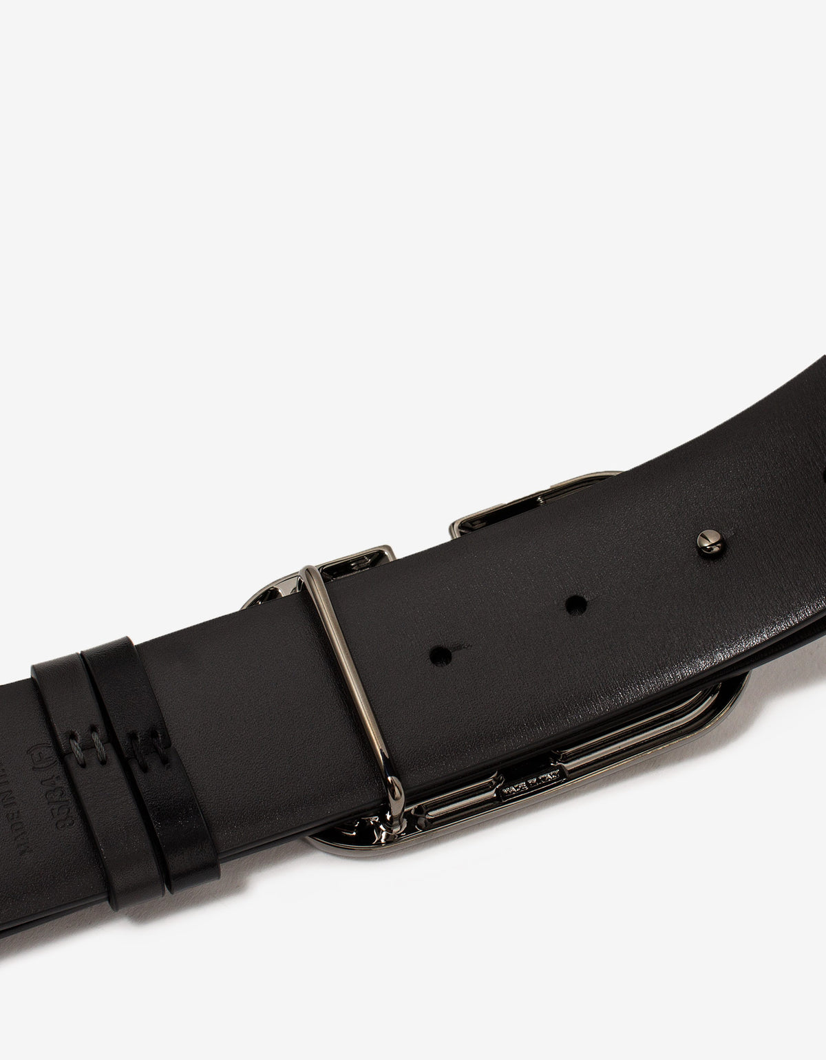 Valentino Garavani Black VLOGO Buckle Leather Belt