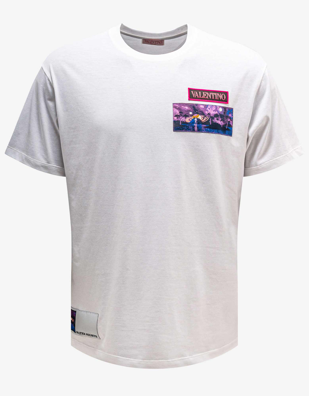 Valentino Garavani White T-Shirt with Vaporwave Patches