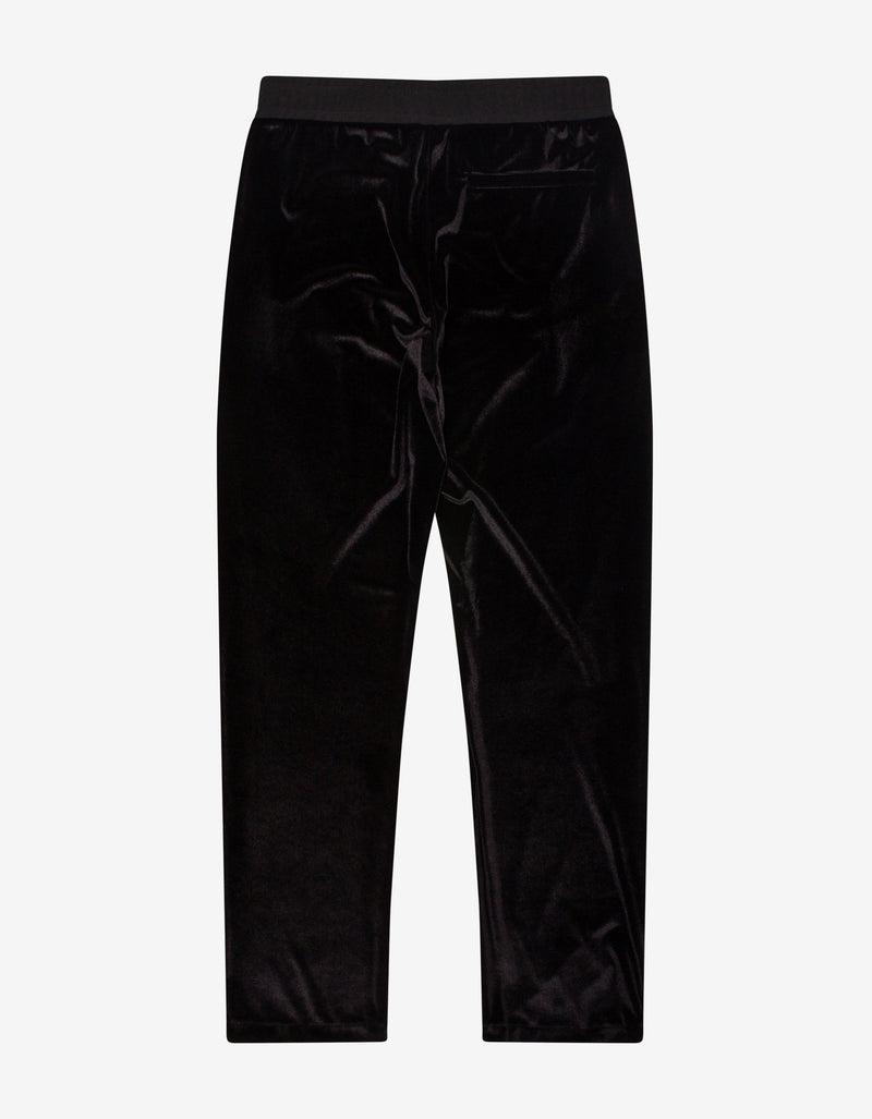 Versace Black Velvet Logo Sweat Pants