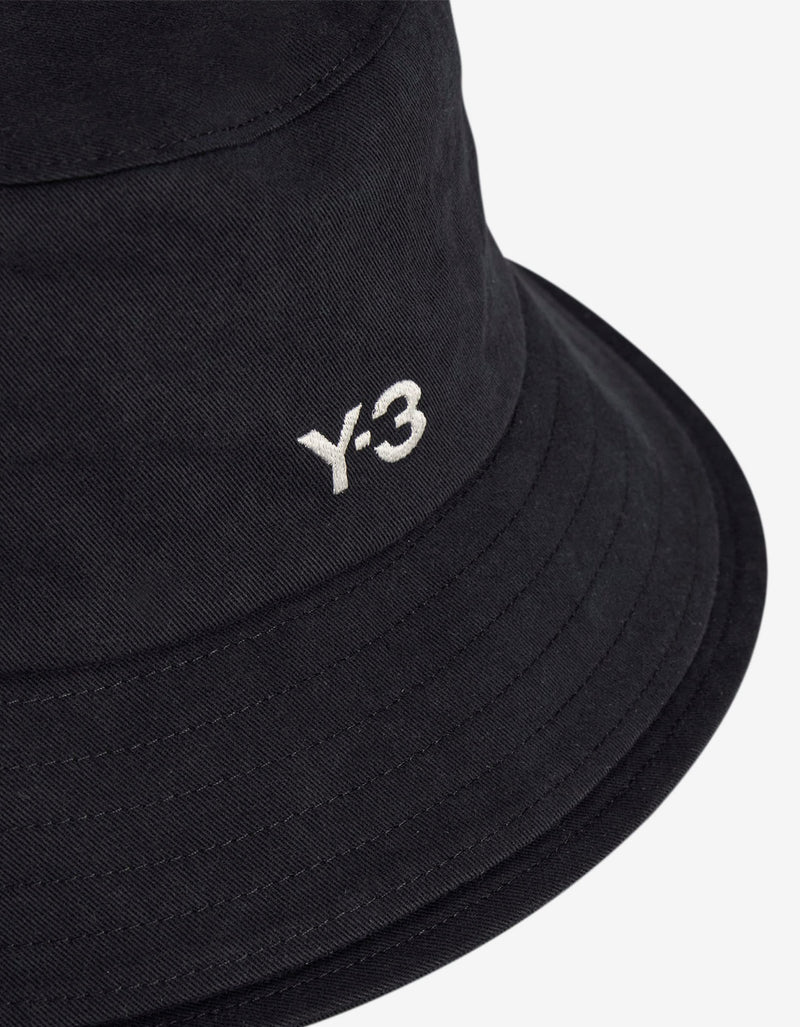 Y-3 Black 3-Stripes Bucket Hat JN7192