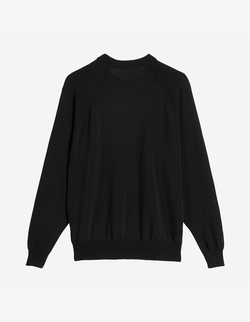 Y-3 Black Frayed Logo Sweater JL8752