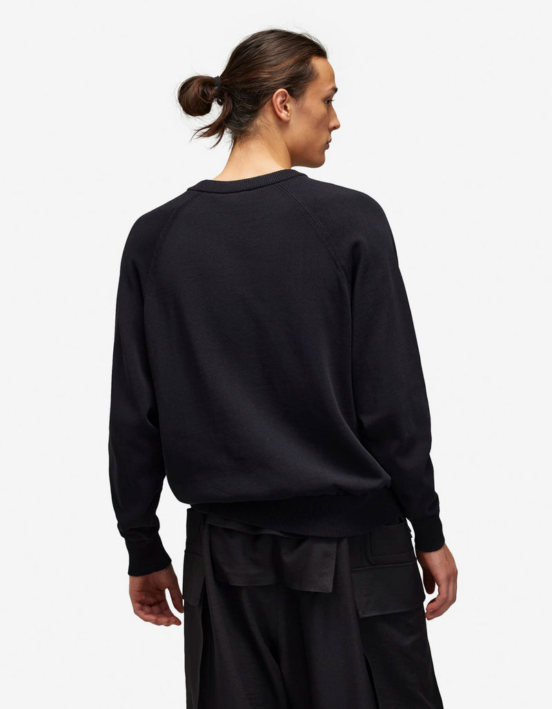 Y-3 Black Frayed Logo Sweater JL8752