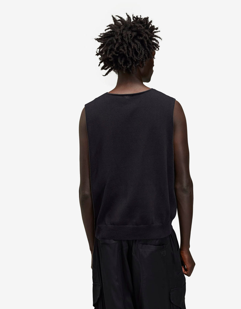 Y-3 Black Flayed Logo Vest JN1983