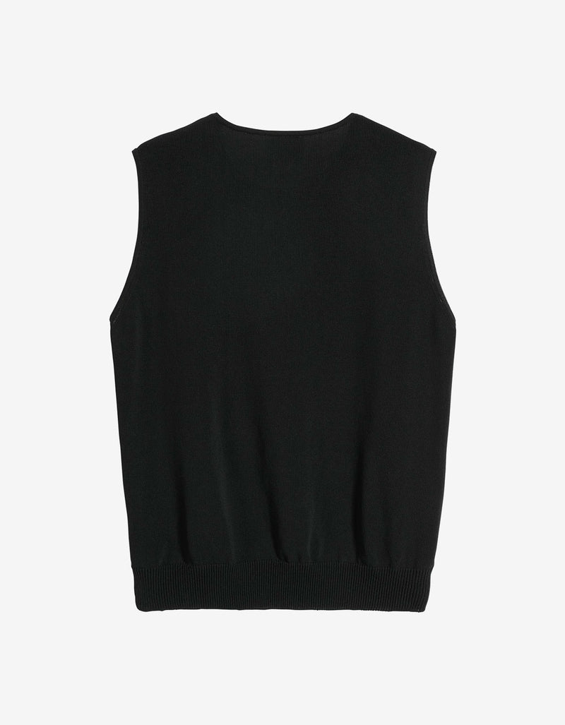 Y-3 Black Flayed Logo Vest JN1983