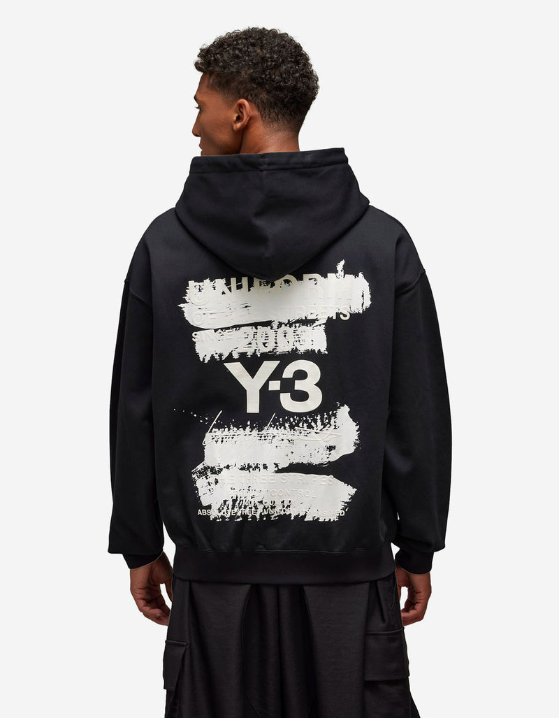 Y-3 Black Graphic Print Hoodie JN4882