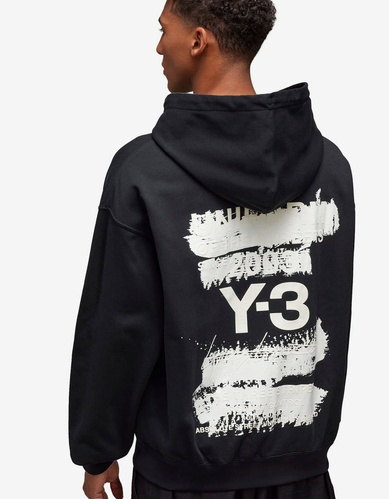 Y-3 Black Graphic Print Hoodie JN4882