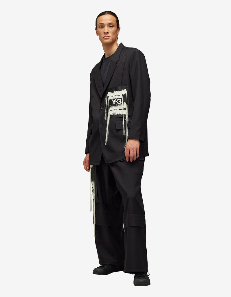 Y-3 Black Sport Uniform Patch Trousers JN7035